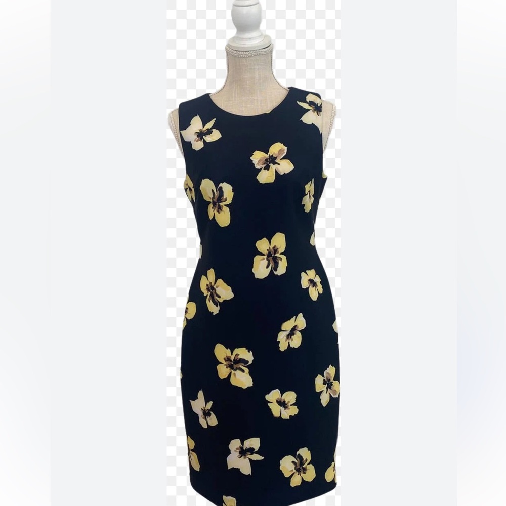 Tommy Hilfiger Navy Floral Sleeveless Scoop Neck Stretch Shift Dress Sz 4 EUC - Picture 11 of 17